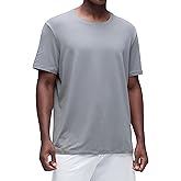 CRZ YOGA Cotton-Blend Athletic Shirts for Men - Short Sleeve Moisture Wicking Soft Workout Casual Tee Tops Basic T-Shirt