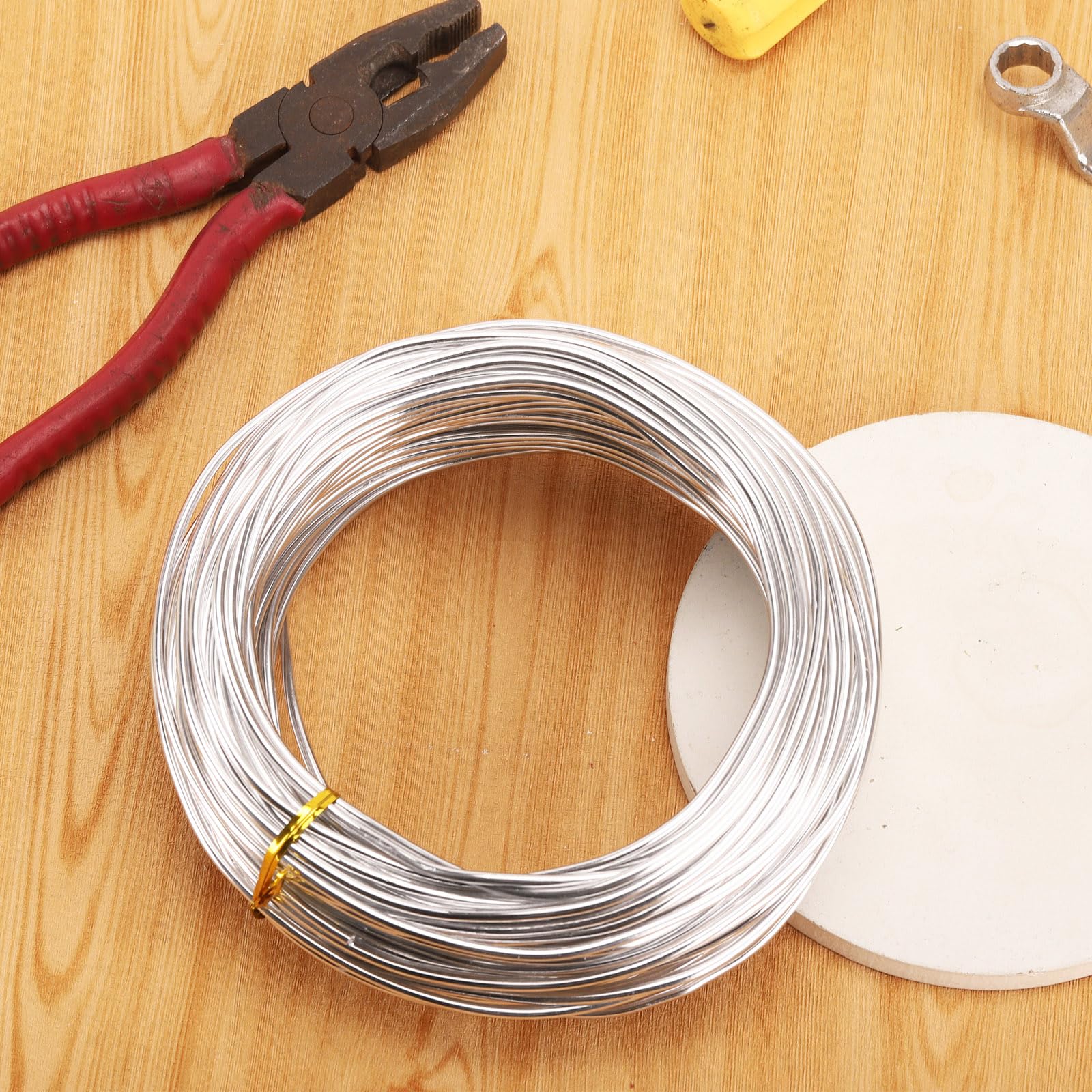 98.4 Feet 3mm Aluminum Wire, Bendable Metal Craft Wire, Armature Wire for Sculpting, Making Dolls Skeleton DIY Crafts (Silver, 30 m x 3 mm, 1 Roll)