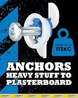 Gripit Blue Heavy-Duty Plasterboard Fixings 6 Pack TV Mounting UK Designed 113kg view 2
