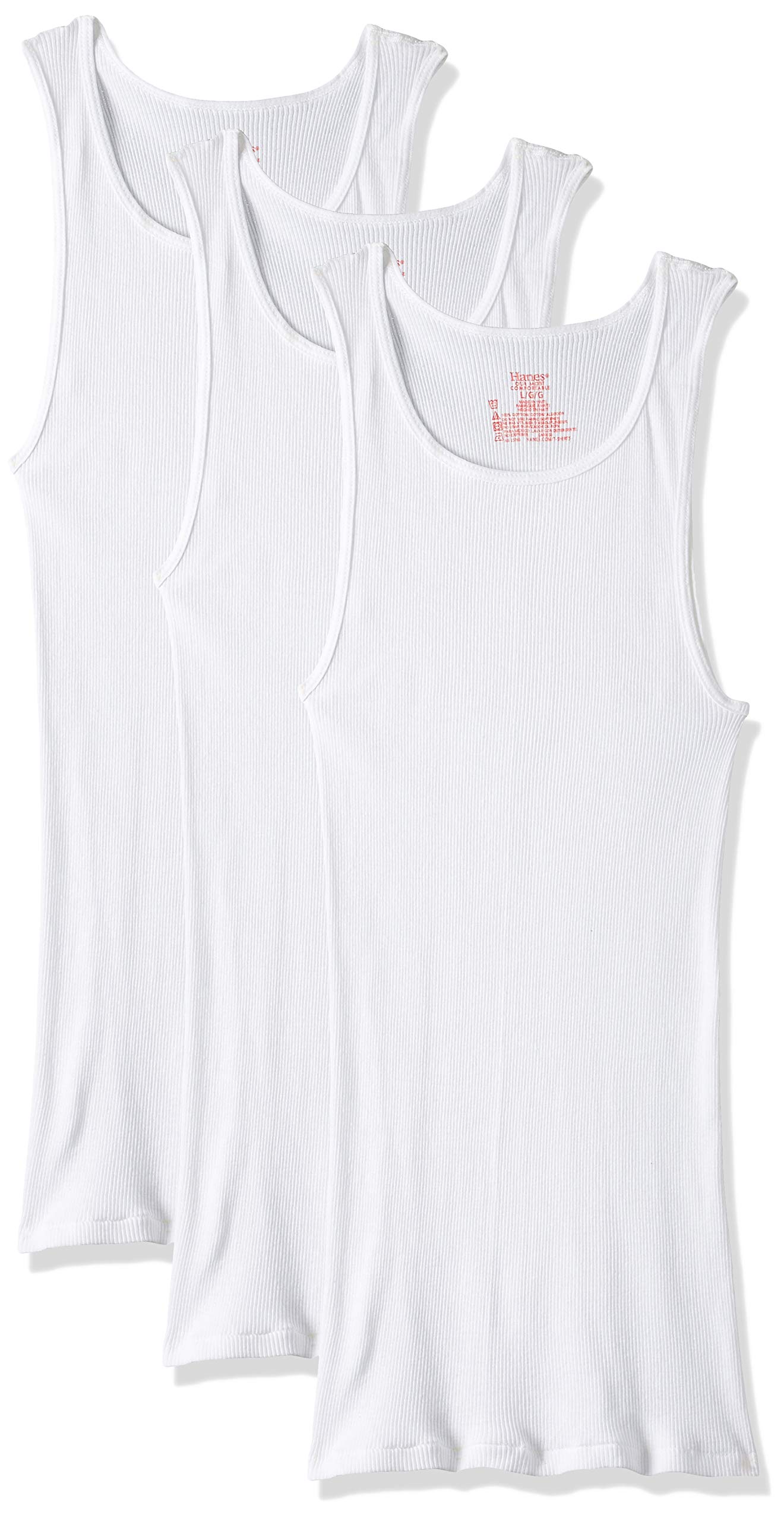 HanesUltimate Men's 3-Pack Tagless Tank, White