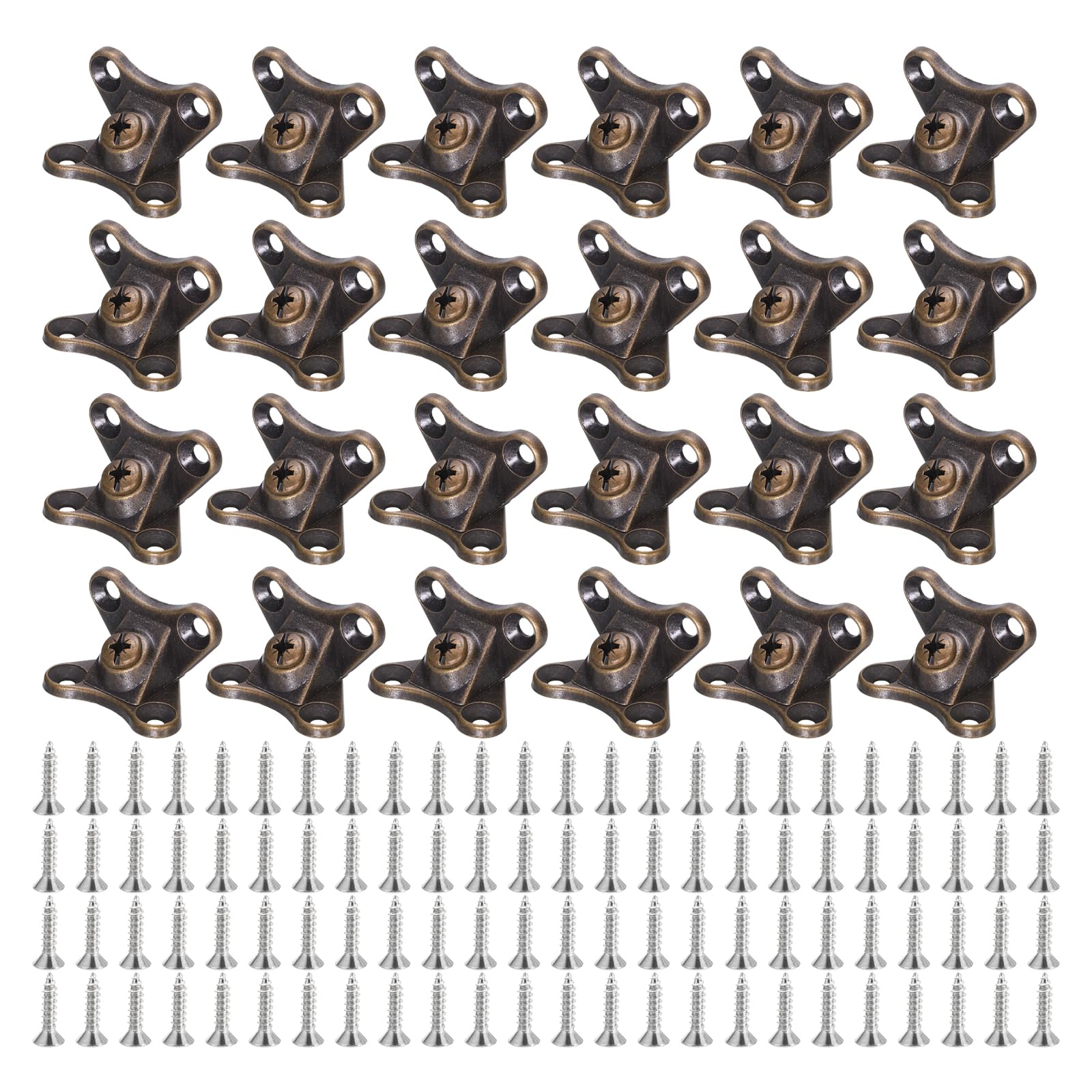 uxcell 24Pcs Removable Corner Brace, Metal Butterfly L Brackets Right Angle Support with Screws for Shelves, Cabinets, Wood Furniture (Red Bronze)