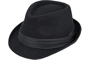 CAYSEP Mens-Manhattan-Structured-Trilby-Hat with Band - Gangster-Vintage-1920-Gatsby-Hat Jazz-Hat for Gentlemen(S/M