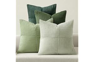 MIULEE Spring Green Decorative Throw Pillow Covers 18x18 Inch Set of 4 Boho Farmhouse Cushion Covers Mordern Nordic Pillow Ca