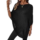 SHEWIN Womens Sheer Knit Poncho Crochet Summer Tops See Through Mesh Spring Sweaters Beach Cover Ups for Women 2026