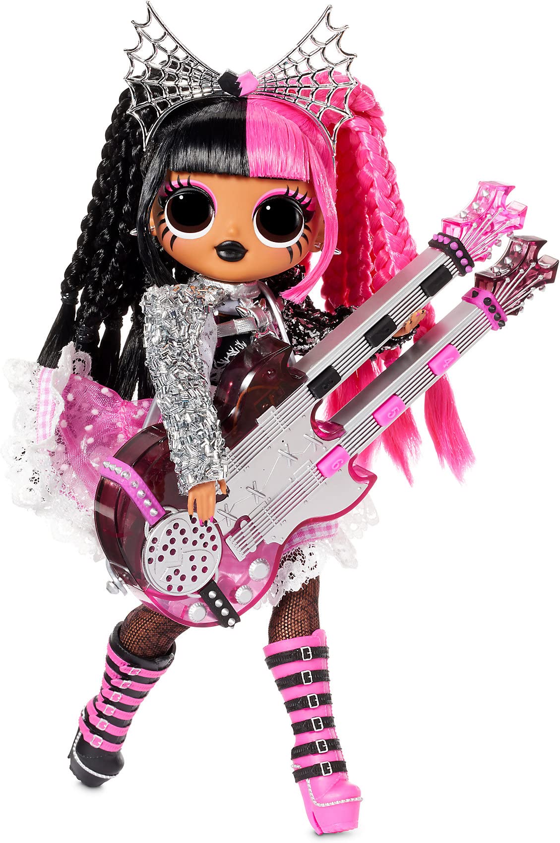L.O.L. Surprise! OMG Remix Rock METAL CHICK Fashion Doll with 15 Surprises Including Electric Guitar, Outfit, Shoes, Hair Brush, Doll Stand, Lyric Magazine & Record Player Package - For Girls Ages 4+