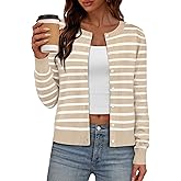 IWD Womens Cardigan Sweaters Crew Neck Long Sleeve Lightweight Button Down Sweater Trendy Knit Tops 2026 Spring Clothing