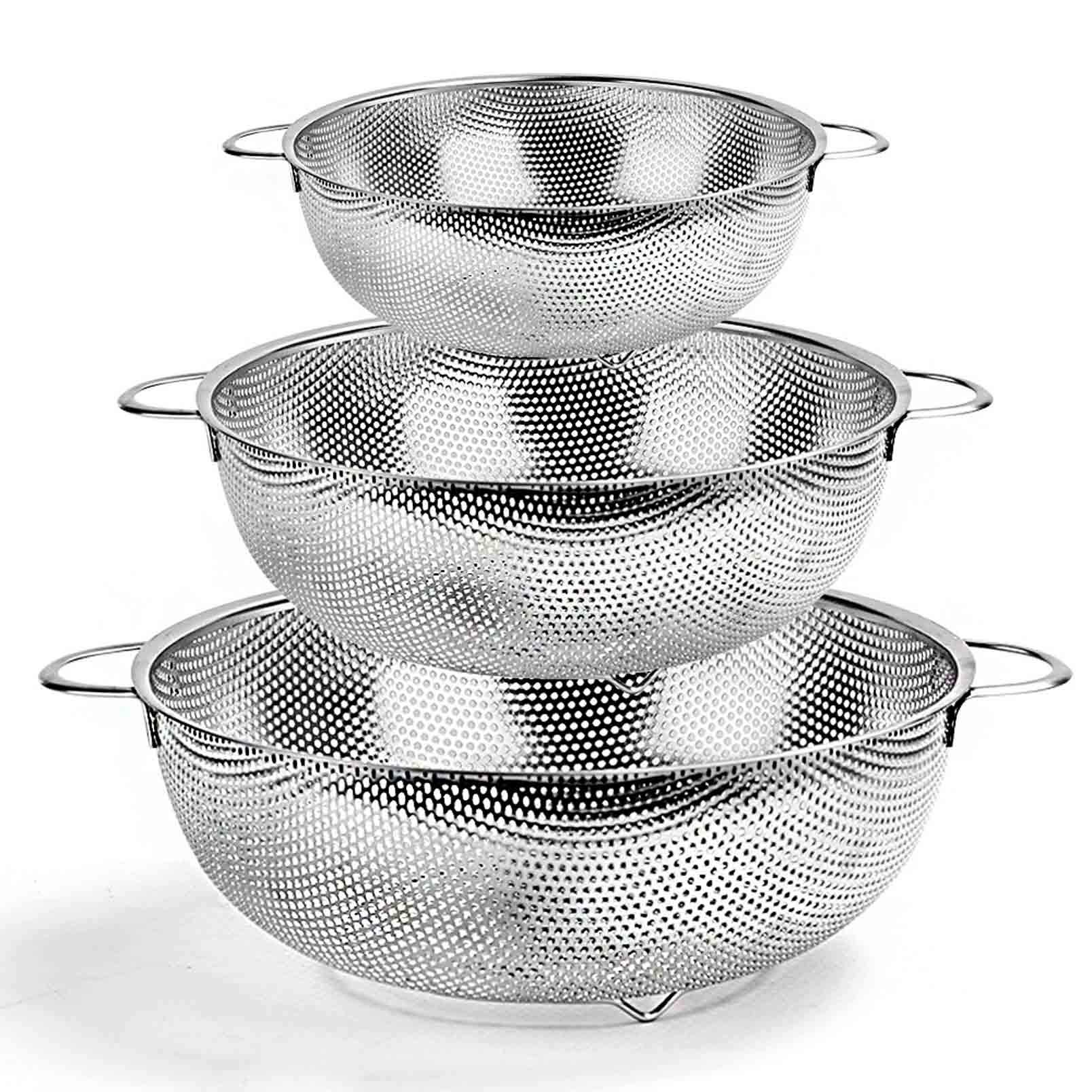 Photo 1 of ** ONLY 2**
TeamFar Colander Set of 3, Stainless Steel Perforated Metal Colander Strainer with Handles for Spaghetti, Pasta, Berry, Rust Free & Dishwasher Safe - 1/3/5-quart
