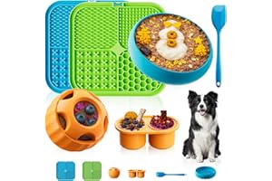 KILIN Dog Enrichment Toys 6 Pack - Dog Toys to Keep Them Busy, Lick Mat, Ball & Bowl with Peanut Butter, Frozen Treat Puzzle Dispenser for Anxiety Relief, Reduce Boredom, Perfect for Bathing Grooming