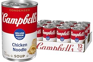 CAMPBELL'S Campbell’s Condensed 25% Less Sodium Chicken Noodle Soup, 10.75 oz Can (Pack of 12)
