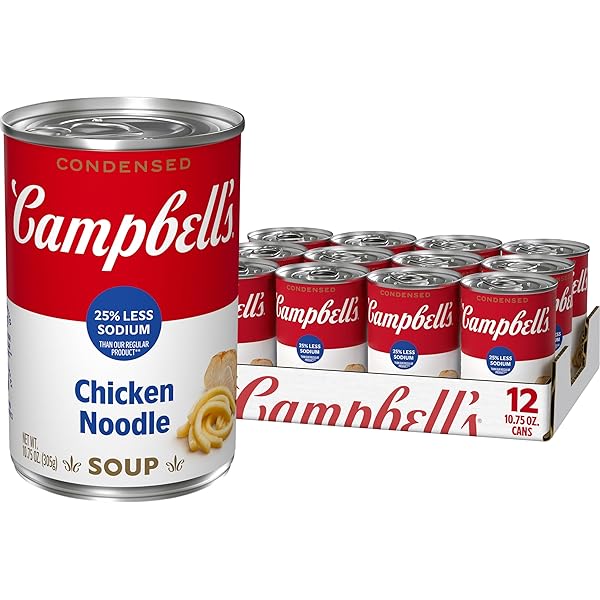 CAMPBELL’S CONDENSED 25% LESS SODIUM CHICKEN NOODLE SOUP,...