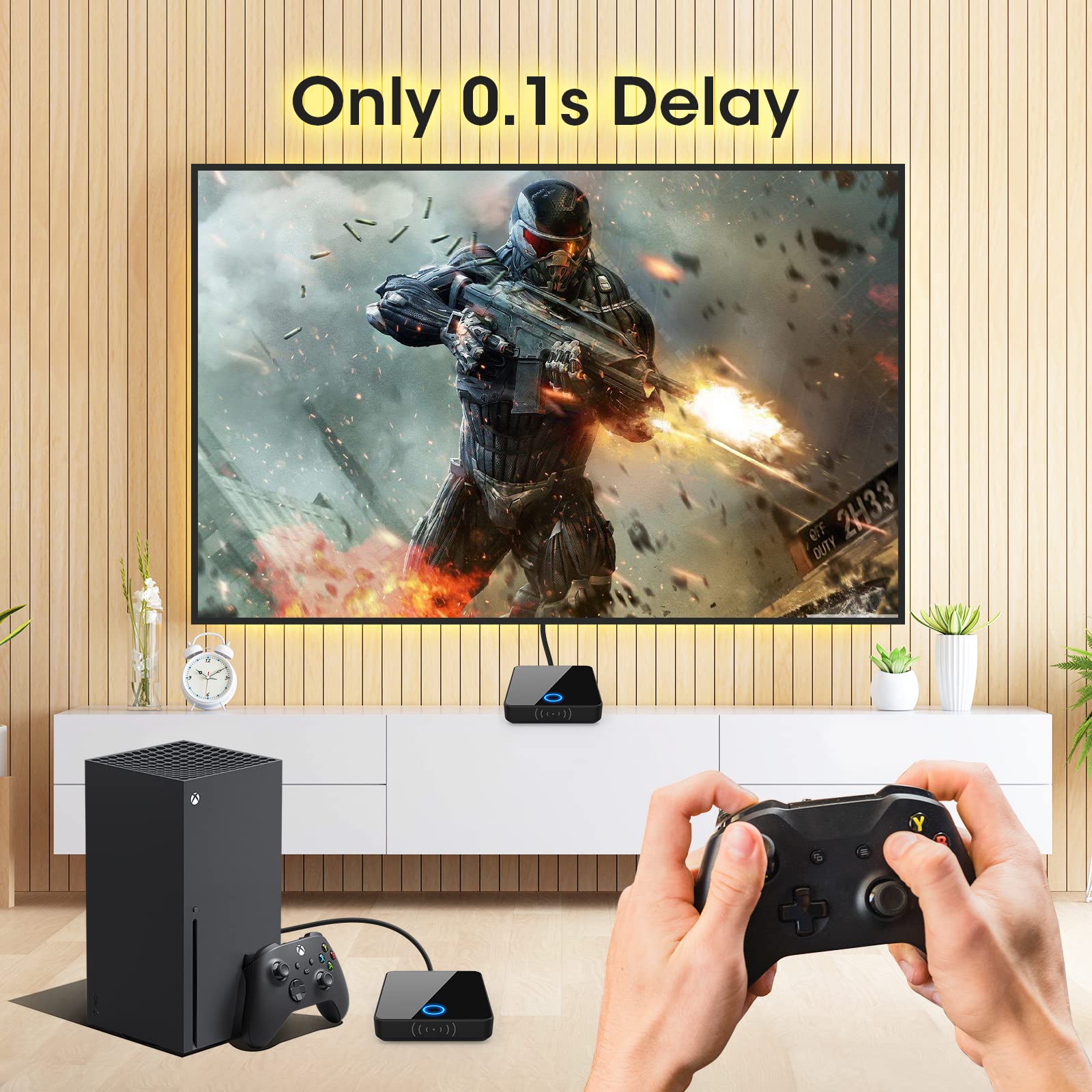 Wireless HDMI Transmitter and Receiver,Binken 150m Wireless HDMI Extender Support 1080P@60 Hz, Support 2.4/5GHz for Streaming Video Audio from Laptop, PC Satellite to HDTV Projector Model 810