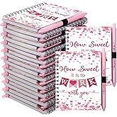 Resurhang 40 Pcs Coworker Valentine Gifts for Employee Bulk Spiral Notebooks with Sticky Notes Motivational Pens Valentines Appreciation Gift Party Favor for Office Team Staff Teacher Nurse Volunteer