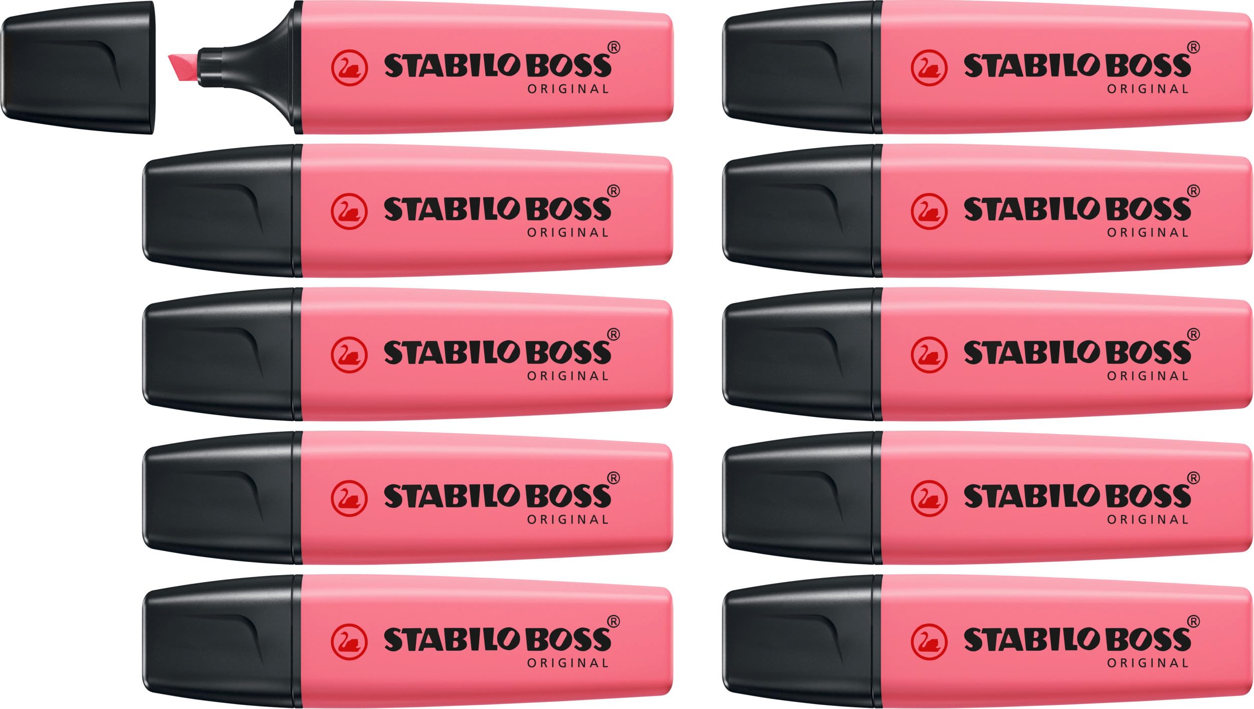 STABILO BOSS ORIGINAL Pastel - Highlighter - Pack of 10 - Cherry Blossom Pink