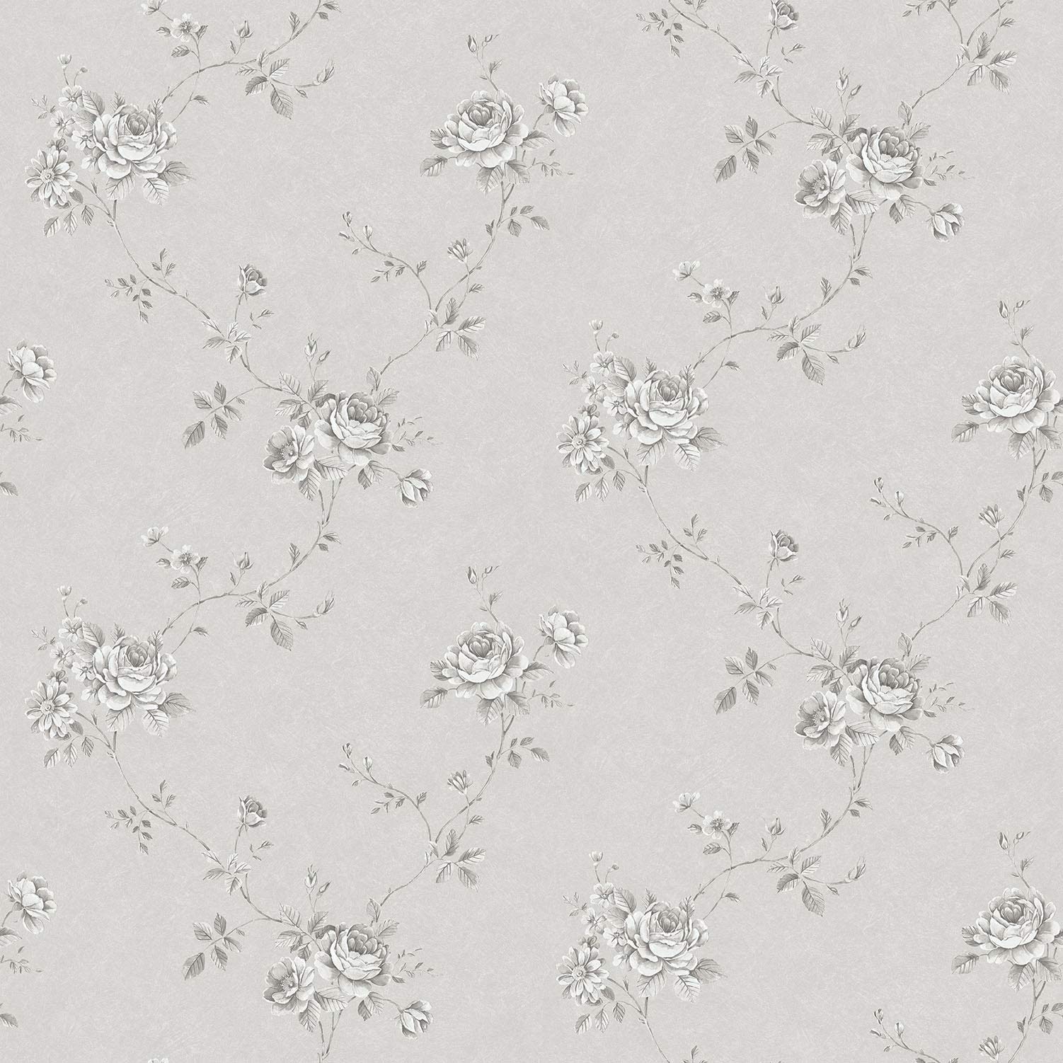 Galerie G67631 Palazzo Small Rose Trail Design Wallpaper, Grey, 10m x 53cm