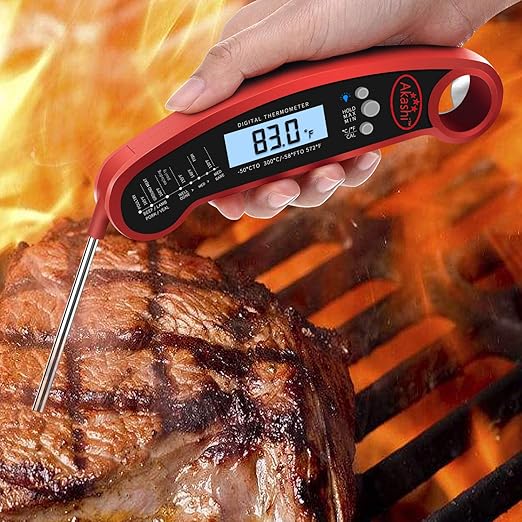 Akashi Instant Read Digital Meatgourmet Food Thermometer Professional Super Fast Waterproof Multi Usable Lcd Screen Stove Oven Grill Bbq Rotisserie