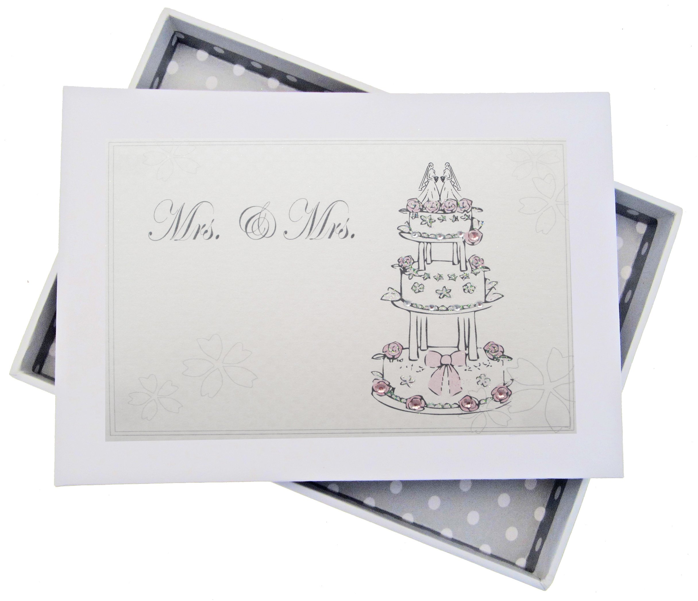White Cotton Cards Mrs & Mrs Wedding Cake, Mini Photo Album. (MRS1T)
