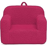 Delta Children Sherpa Cozee Chair - Foam Kids Chair for Ages 18 Months and Up, Hot Pink