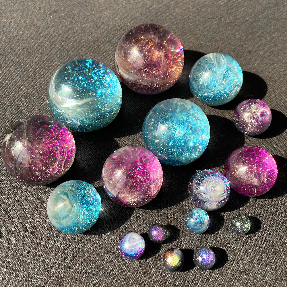 RESINWORLD 20-Cavity Sphere Molds for Resin, Round Ball Resin Mold, Silicone Orbs Mold for Jewellery Making