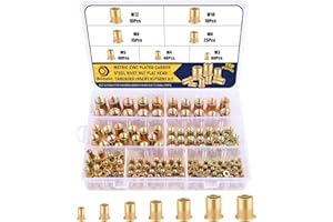 Bonost Metric Rivet Nuts Assortment Kit 200Pcs - M3 M4 M5 M6 M8 M10 M12 Threaded Rivet Insert Nut - Carbon Steel Rivnuts Nutsert for Plastic, Fiberglass, Metal (Metric)