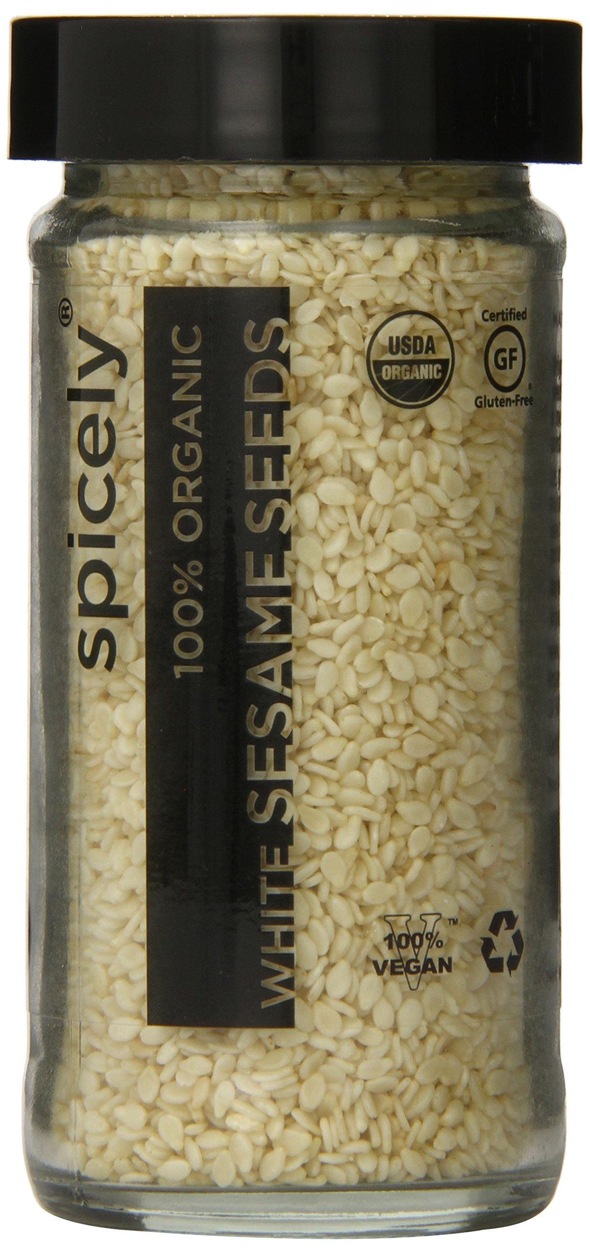 Spicely Organic Sesame Seeds Black Whole 2.00 Ounce Jar