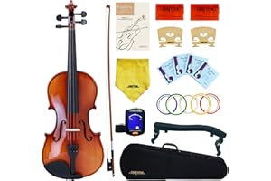 Crafteem Spruce and Maple Solid Wood Violin Outfit for Beginner Kids & Adults -Craft Your Perfect Sound and Begin Your Musical Journey with Confidence. (Glossy Antique, 4/4 Full)