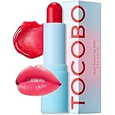 TOCOBO Glass Tinted Lip Balm 011 Flush Cherry – Vegan Korean Lip Care for Deep Hydration - Tinted Glass Glow Moisturizing with Vibrant Cherry Pink Color - Non-Sticky Radiant Finish, 0.12 oz.