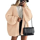 PRETTYGARDEN Womens Oversized Cardigan Sweaters 2026 Fall Long Lantern Sleeve Knit Open Front Lightweight Sweater