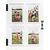 GLM 5x7 Picture Frame Collage with 4 Photos - Display Your Favorite Memories - Collage Picture Frames That Fit Any 4x6 or 5x7 Photo (White)