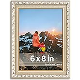 VictoR Picture Frame Chagall 6x8 Beige Gold - Vintage Picture Frames with Shutterproof Acrylic Glass - 6 x 8 Photo Frame - Beige Picture Frames - Antique