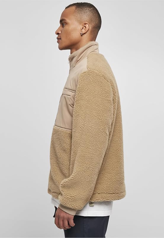 Giacca Sherpa Patched, Beige, M Uomo