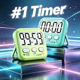 Antonki 2 Pack Digital Timer for Kids Magnetic Countdown Kitchen Timers view 2
