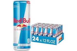 Red Bull Sugar Free Energy Drink with 114mg Caffeine plus Taurine & B Vitamins, 12 Fl Oz, Pack of 24 Cans