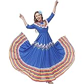 Faltern Cinco De Mayo Dress - Women's Mexican Fiesta Costume - Traditional Folklorico Dress for Women