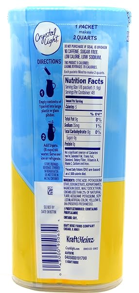 CRYSTAL LIGHT LEMONADE DRINK MIX, 12-QUART CANISTER (PACK OF 9)
