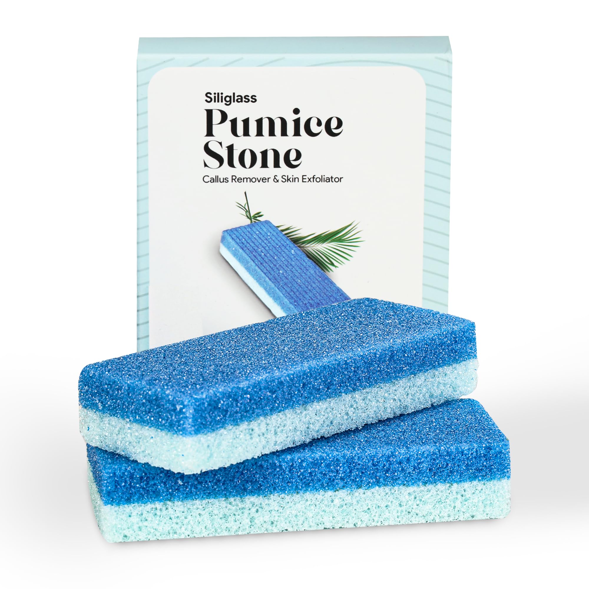 NIMXY Siliglass Pumice Stone for Feet and Hands – 2Pcs Double Sided Feet Hard Skin Remover – Foot Scrubber for Dead Skin Removal – Natural Foot File and Callus Remover for Skin Exfoliation…