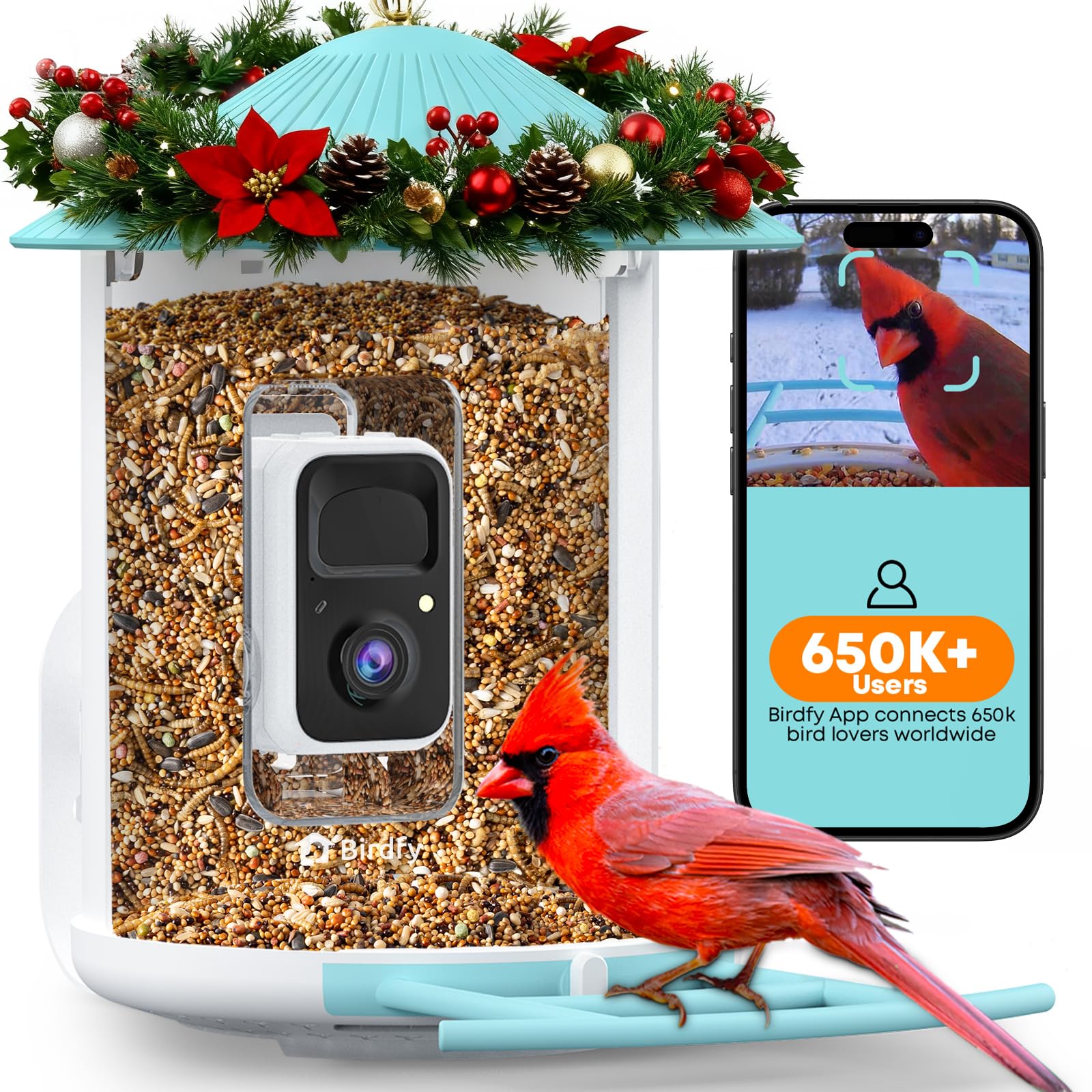 Photo 1 of NETVUE by Birdfy Smart Bird Feeder with 2K AI Camera, Auto Capture Videos & Motion Detection, Live Steam, Wireless Wildbird Watching, Ideal Gift for Outdoor Backyard Birder(AI by Subscription)