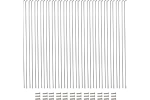Vincita 36 Pieces 14G J Bend Bicycle Stainless Steel Spokes 254mm - 294mm with Brass Nipples for MTB Wheel Spokes, Ebike, Downhill, Trekking, City Bikes - Replacement/Repair Spokes