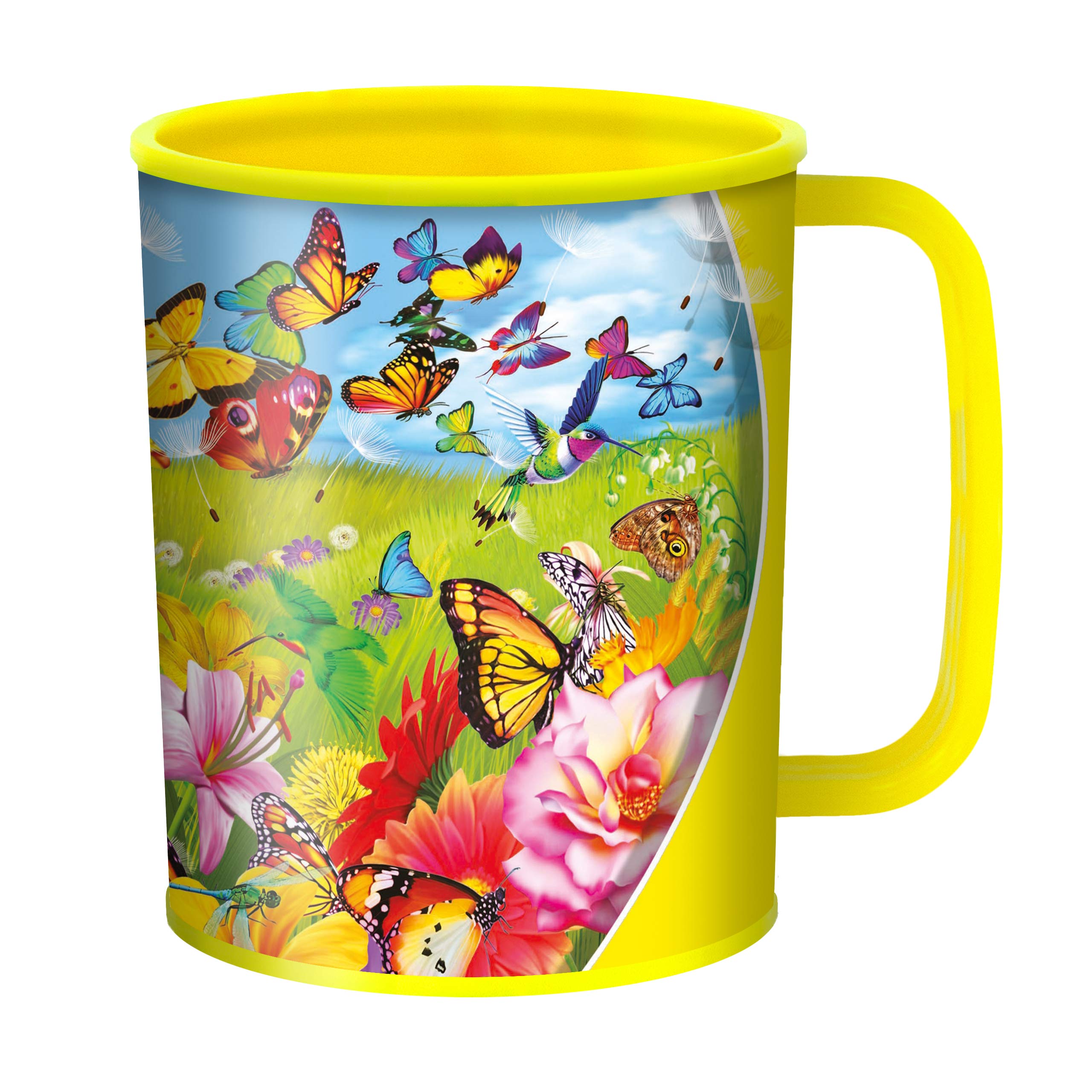 3D LiveLife Drinking Cup - Butter Flutter from Deluxebase. 300ml Plastic Mug with Butterfly Theme, Reusable Coffee Cup, Portable Animal Tumbler for Camping, Picnic, Travel & Everyday Use. — image 1