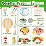 Lehoo Castle Wooden Kitchen Food Toys Pizza Pasta Play Set 3+ Years view 6