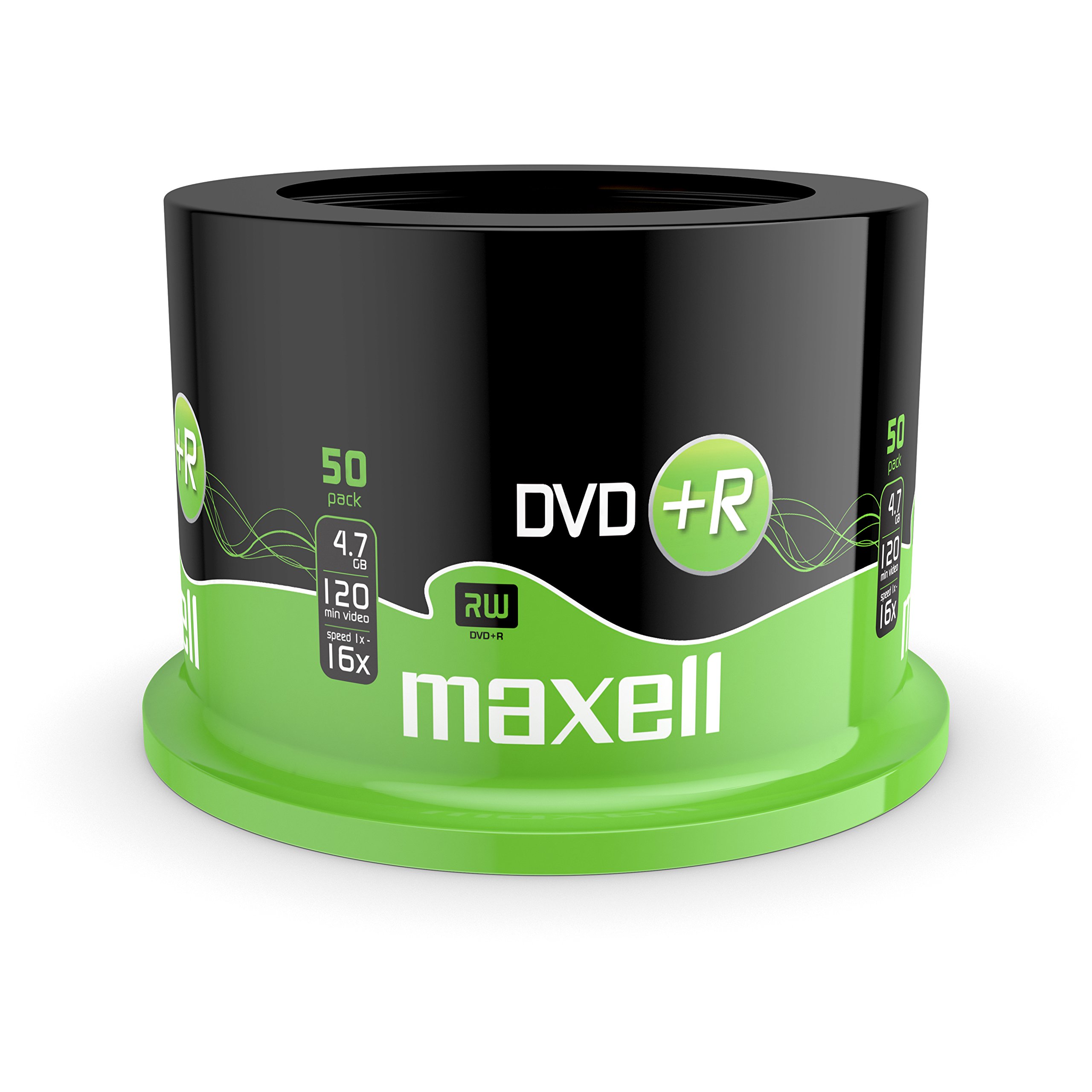Maxell DVD+R 4.7 GB 16X 120 Min Video - Matt Silver (50 Disk - Spindle)