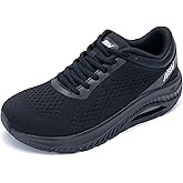 HI HATIDE Women's Extra Wide Walking Shoes with Arch Support Wide Width Air Sneakers for Flat Foot Plantar Fasciitis Heel Pain Relief AllBlack US 9