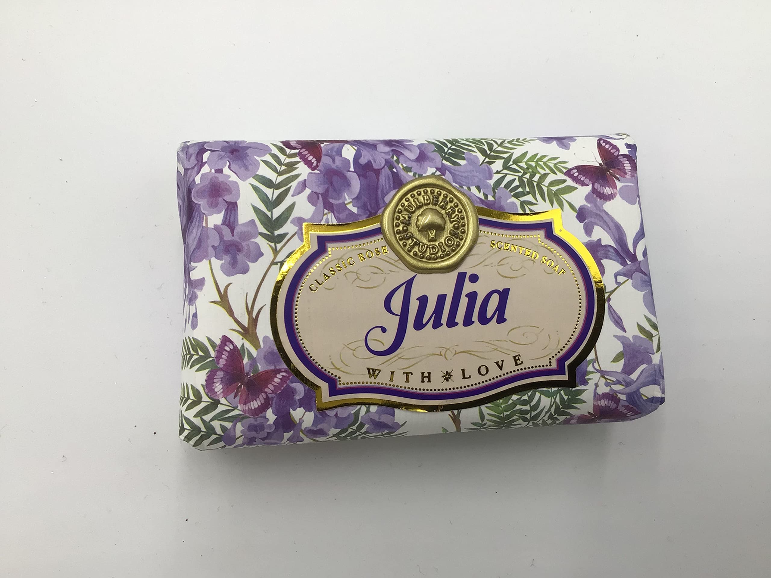 Julia - Gift Soap Bar For Her Birthday Rose Scent Mum Grandmother Cleanser Lather Present Girl