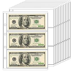 Ettonsun 30 Pockets Paper Money Collection Supplies