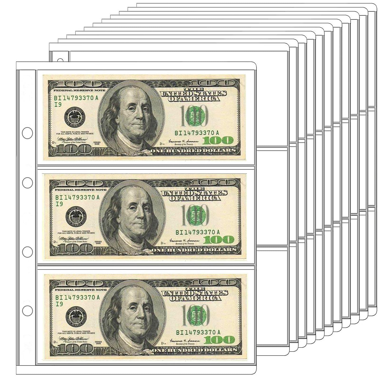 Ettonsun 30 Pockets Paper Money Collection Supplies
