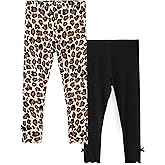 BambooBud Toddler Girls Pants Baby Girl 2Pack Ribbed Casual Leggings Skinny Pull-on Kids Bottoms-Viscose from Bamboo, Type 3, 4T