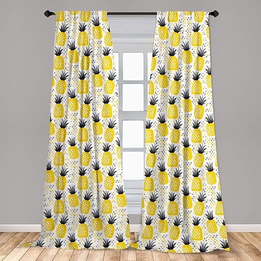 Amazon Com Ambesonne Exotic Window Curtains Pineapples Tropic