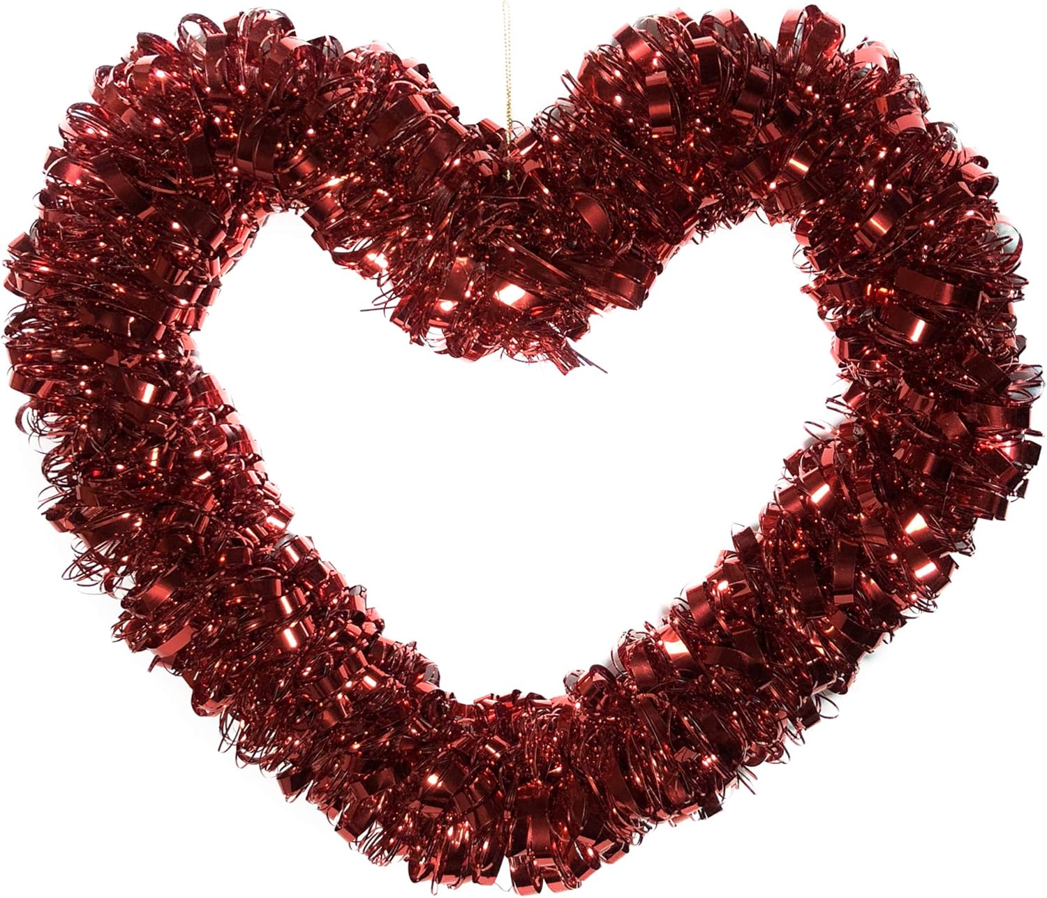 Red Heart Tinsel Wreath Party Decoration Wreaths triedcustoms Home Décor