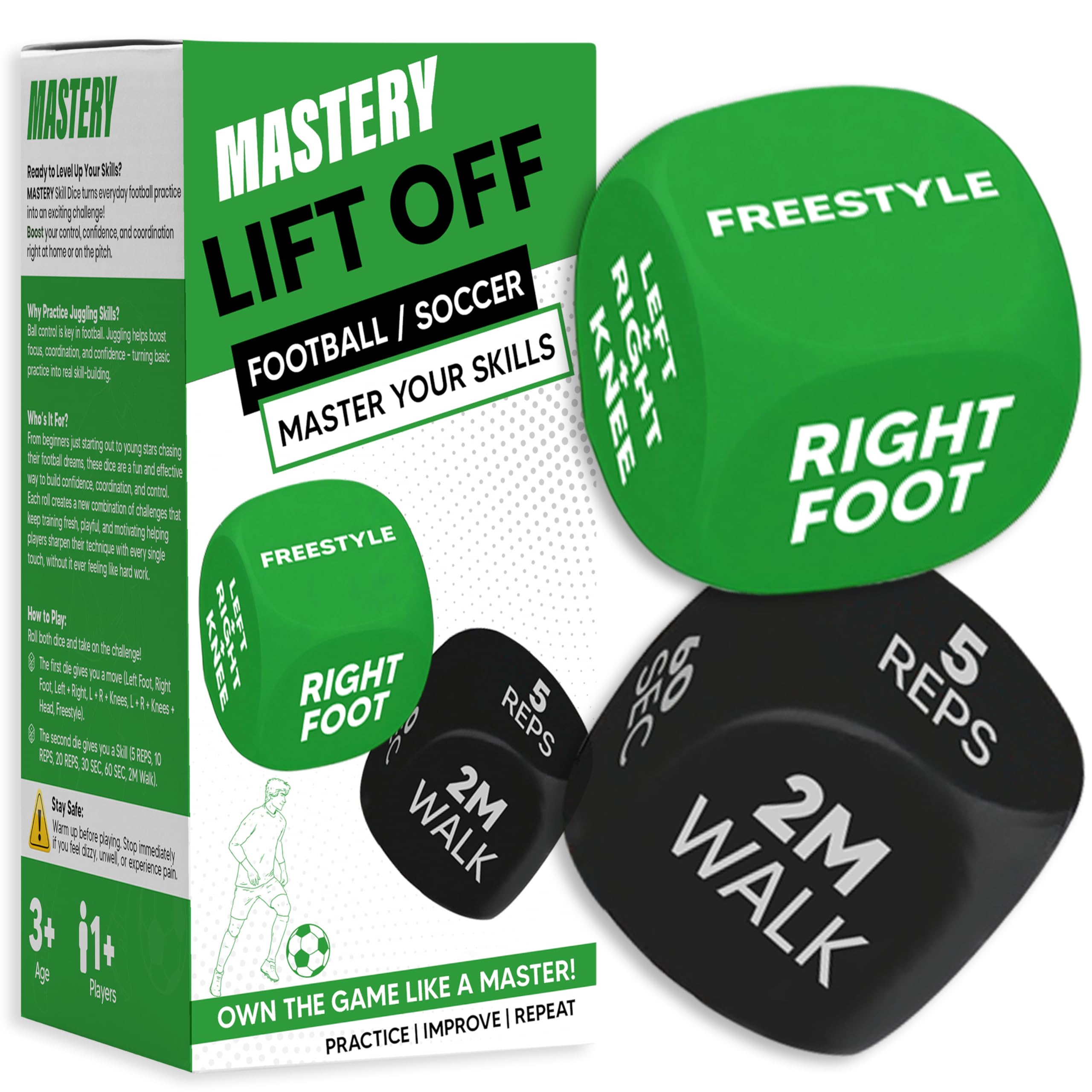 Football Training Dice Football Gifts for Boys & Girls 8 9 10 11 12 Keepy Up Blox Soccer Skills Dice- Sports Presents for Boys - Games for Teen | Football Lovers Best Birthday Easter Gifts