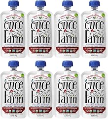 Once Upon a Farm Organic, Cold Pressed, Refrigerated Stage 2 Baby Food, Mama Bear Blueberry, for 7+ Month, 3.2 oz (Pack of 8)
