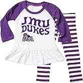 Wes and Willy NCAA Infant Girls Ruffle Raglan Set,